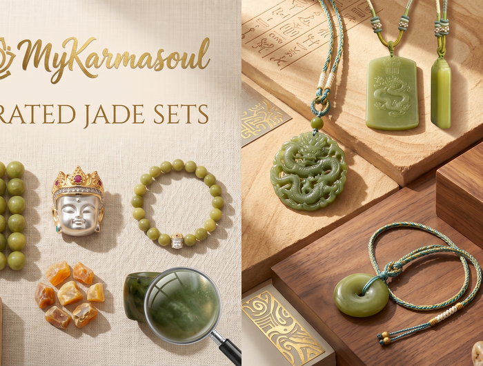 Jade jewelry set with Olive Jade bracelet and pendant gift