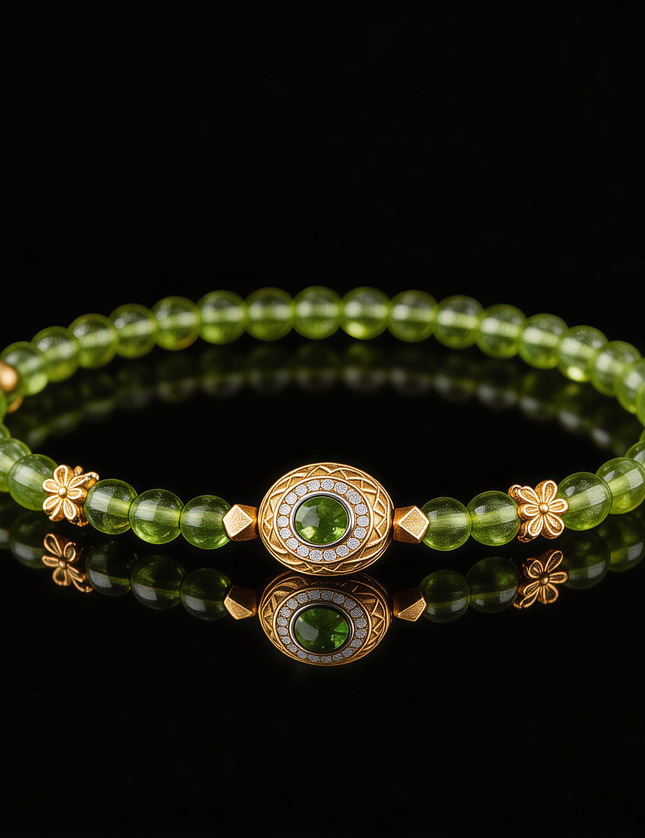 Natural Peridot Beaded Bracelet
