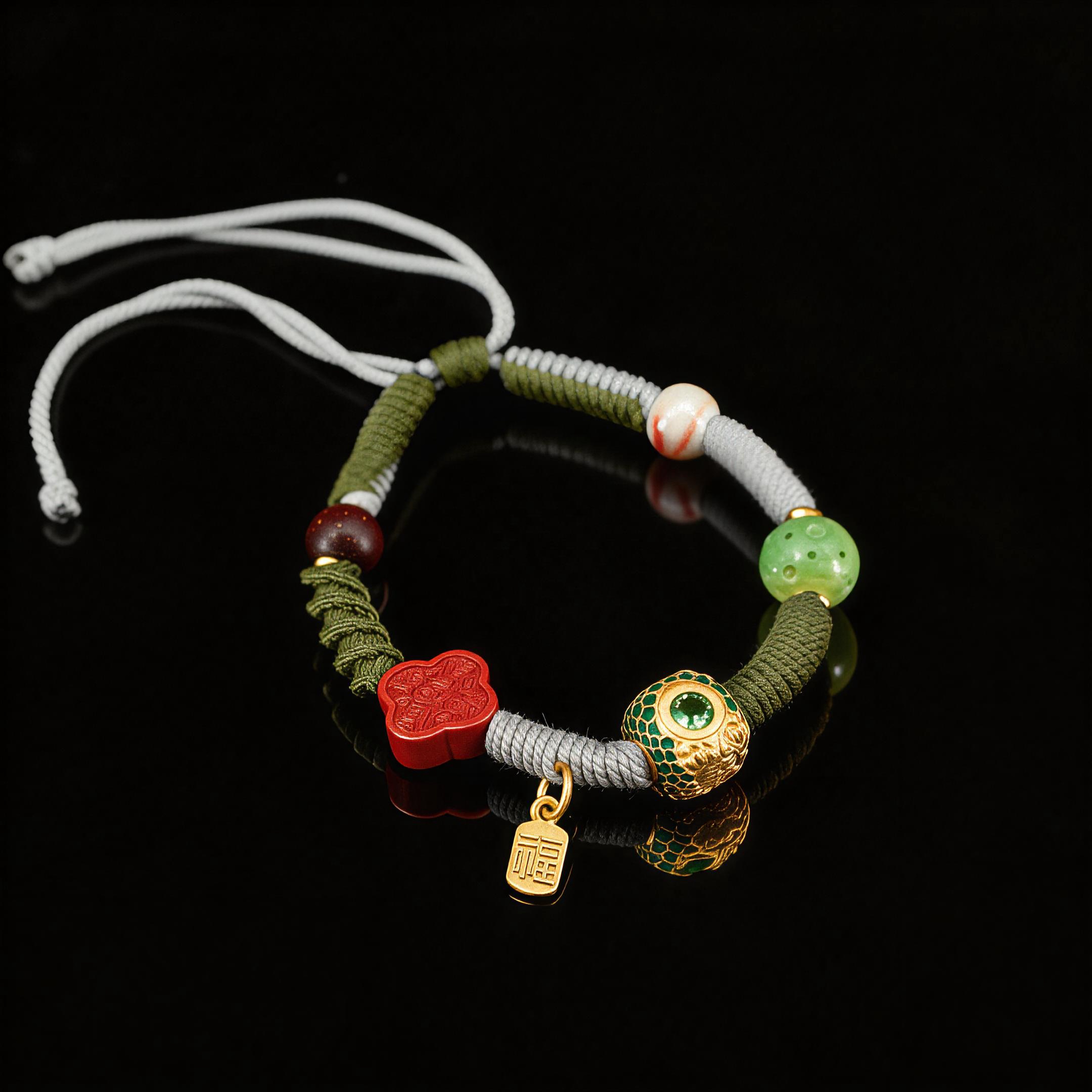 Green Dragon Peridot Bracelet-Karmasoul