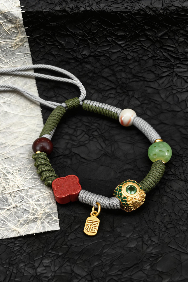 Green Dragon Peridot Bracelet-Karmasoul