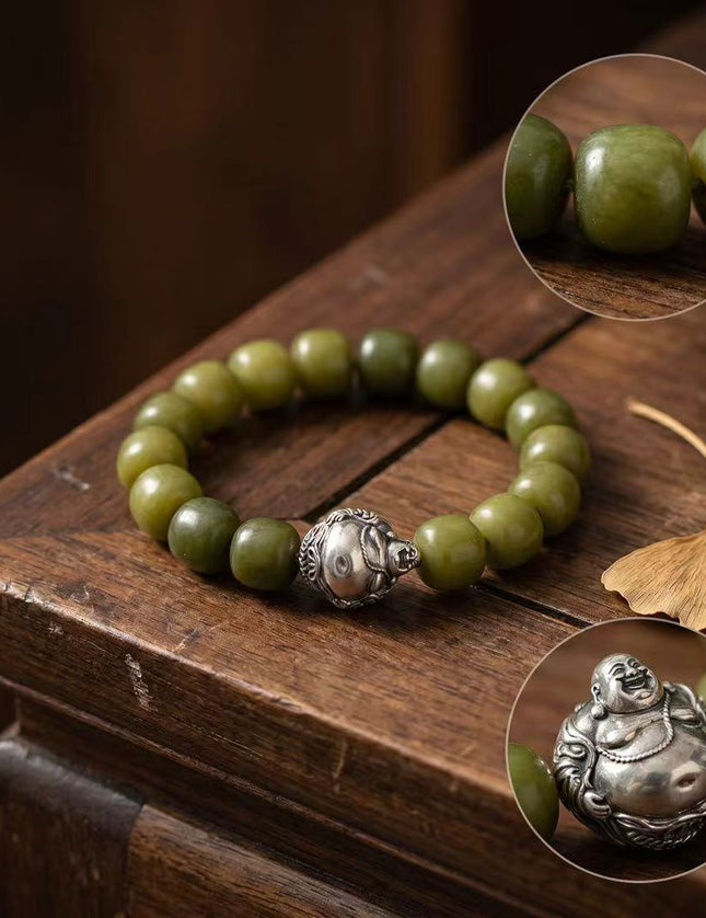 Laughing Buddha Jade Bracelet