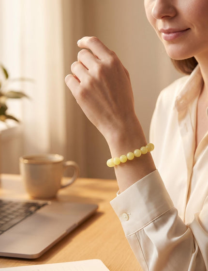 Yellow Jade Beaded Bracelet