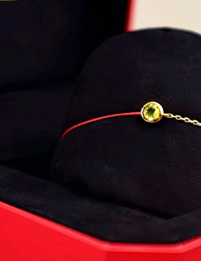 Peridot Red String Protection Bracelet-Karmasoul