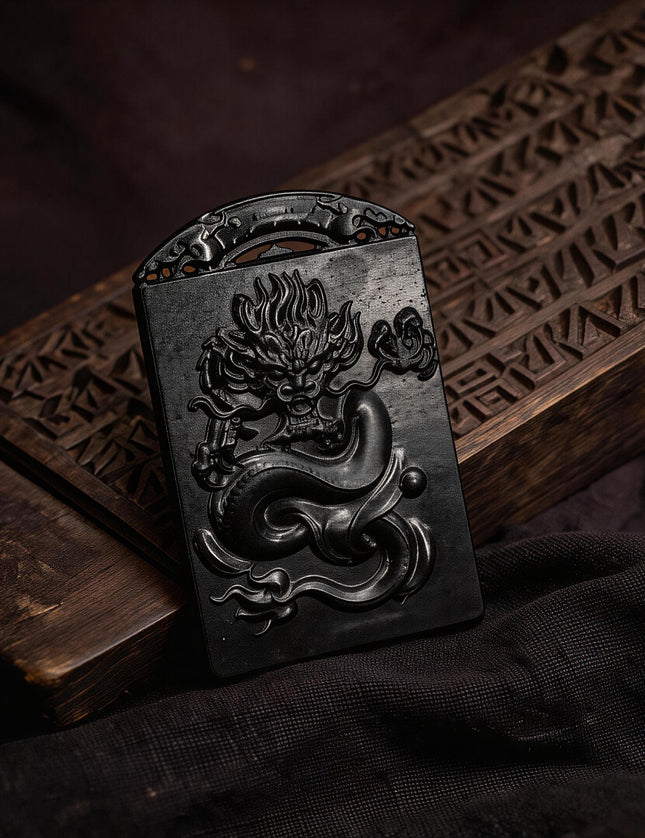 Wealth Guardian Black Jade Pendant-Karmasoul
