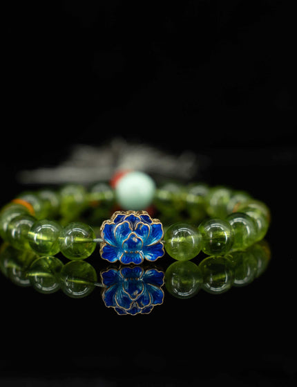Lotus Bloom Peridot Bracelet-Karmasoul