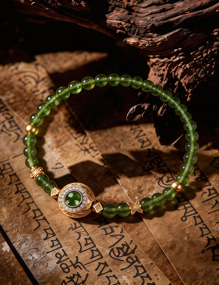 Natural Peridot Beaded Bracelet