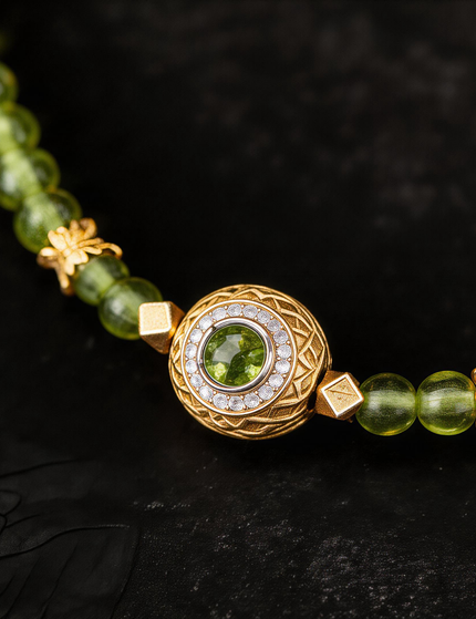 Natural Peridot Beaded Bracelet