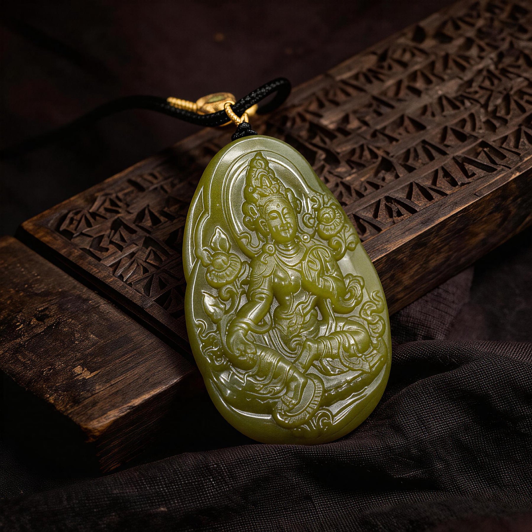 Green Tara Healing Jade Pendant-Karmasoul