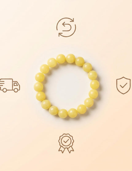 Yellow Jade Beaded Bracelet