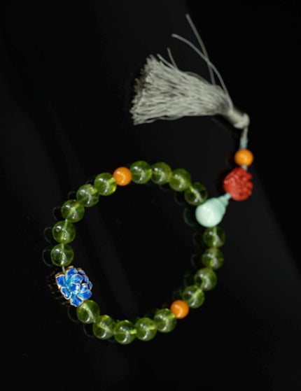 Lotus Bloom Peridot Bracelet-Karmasoul