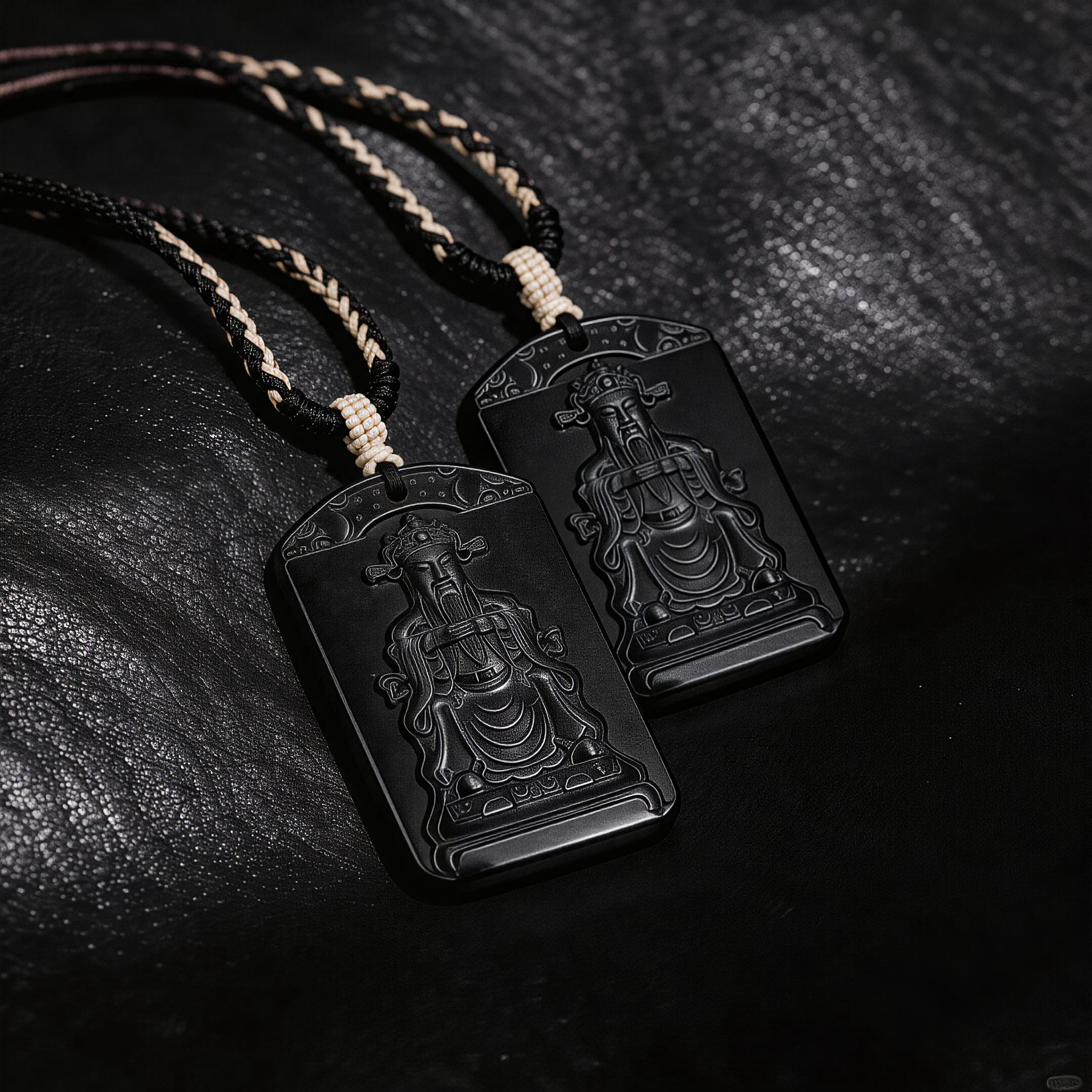 Wealth Guardian Black Jade Pendant-Karmasoul