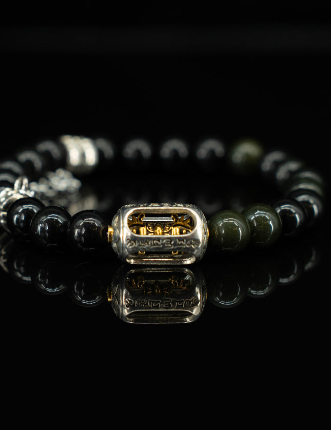 Black Jade Prayer Wheel Protection Bracelet-Karmasoul