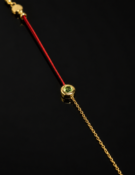 Peridot Red String Protection Bracelet-Karmasoul