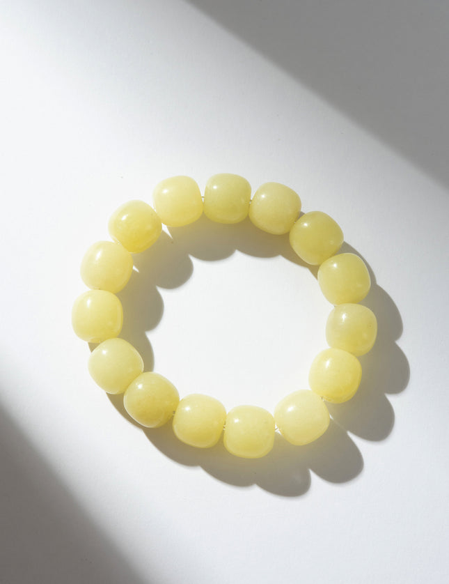 Yellow Jade Beaded Bracelet