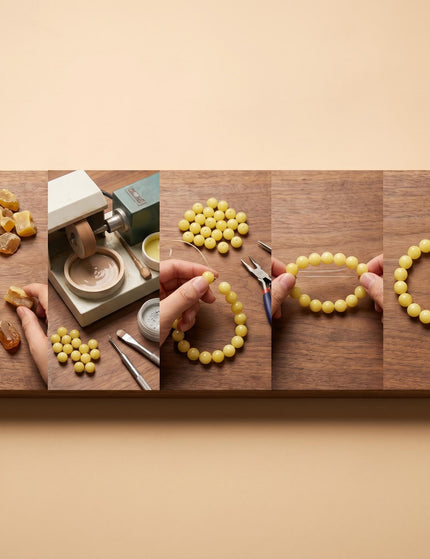 Yellow Jade Beaded Bracelet