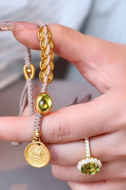 Abundance Flow Peridot Bracelet-Karmasoul