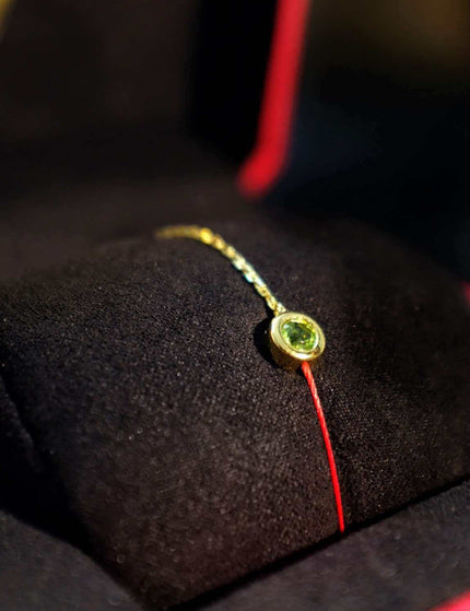 Peridot Red String Protection Bracelet-Karmasoul