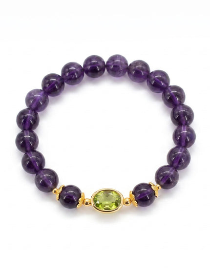 Peridot & Crystal Beaded Bracelet