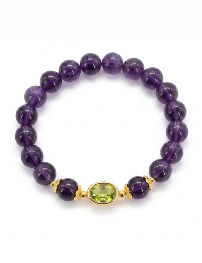 Peridot & Crystal Beaded Bracelet