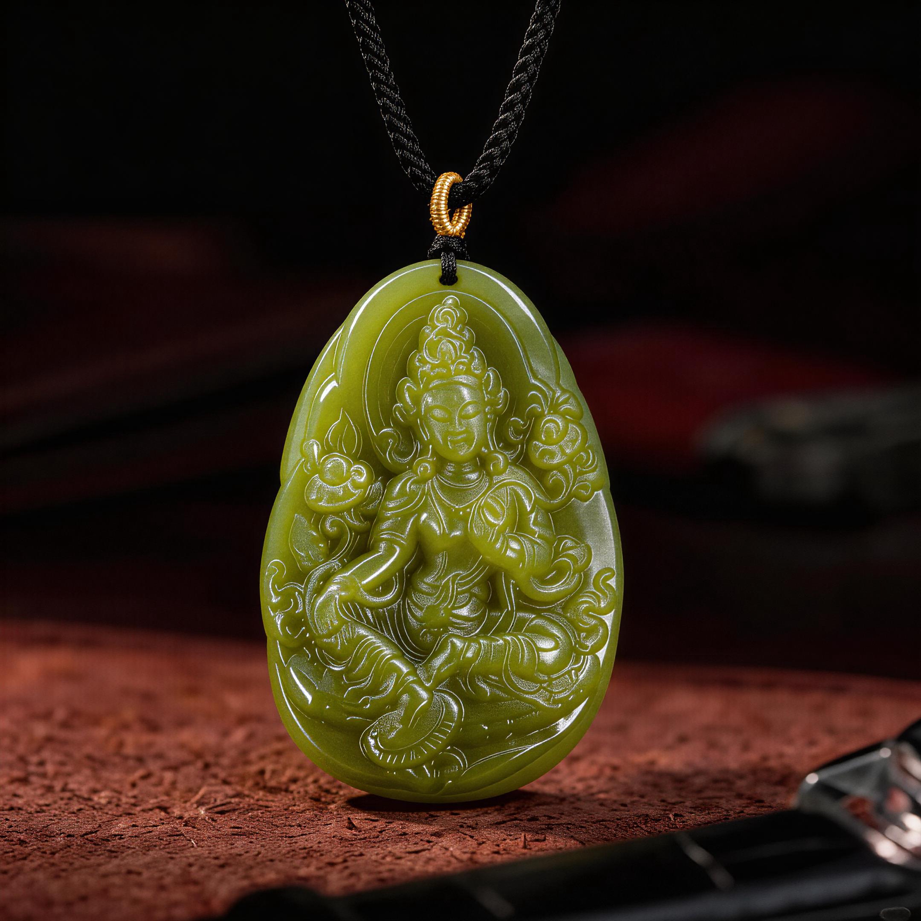 Green Tara Healing Jade Pendant-Karmasoul