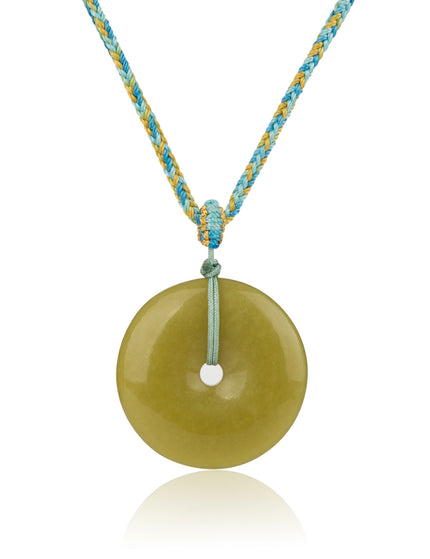 Olive Jade Peace Buckle Pendant
