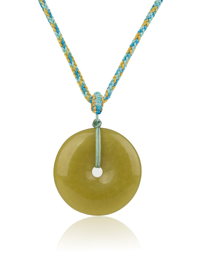 Olive Jade Peace Buckle Pendant