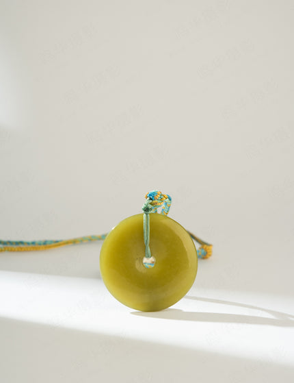 Olive Jade Peace Buckle Pendant