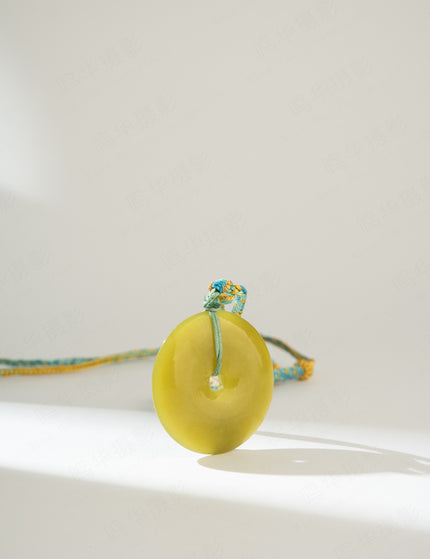 Olive Jade Peace Buckle Pendant