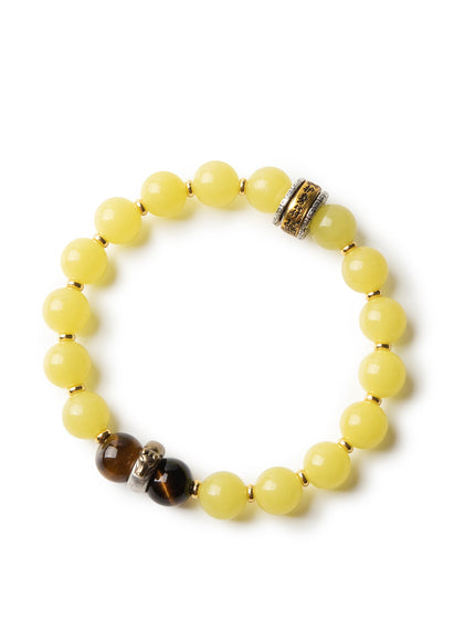 Dog zodiac jade bracelet on white
