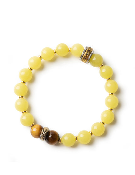 Goat zodiac jade bracelet on white