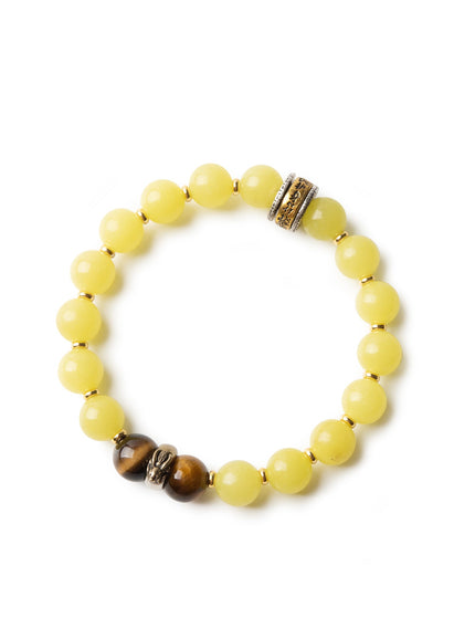 Rabbit zodiac jade bracelet on white